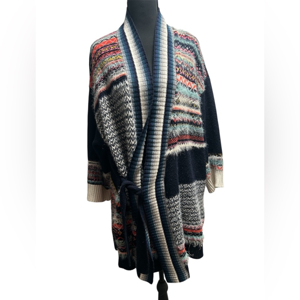 Anthropologie Sleeping on Snow Mixed Knit Kimono